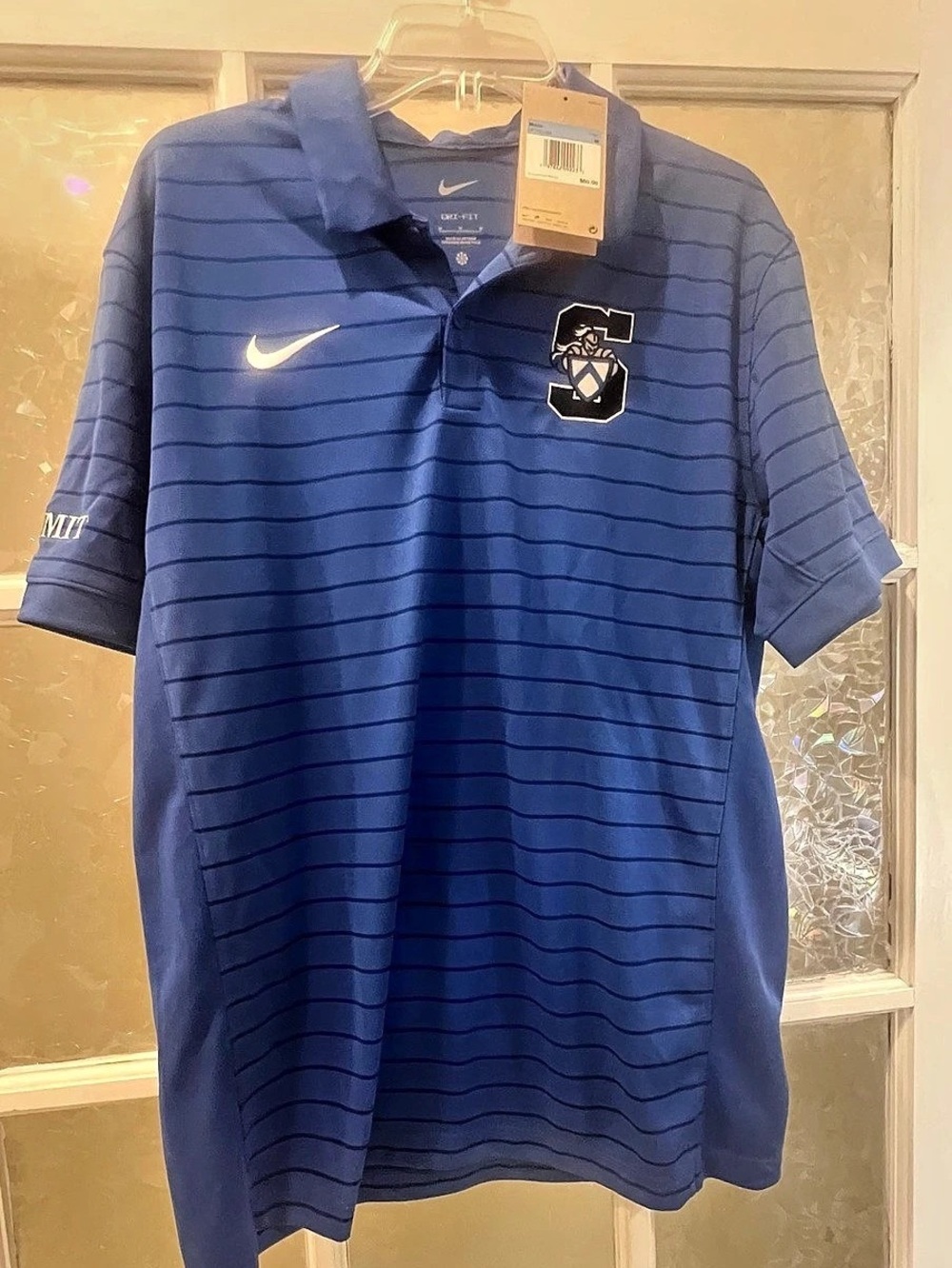 Nike Dri-FIT Blue Striped Athletic Jersey Medium